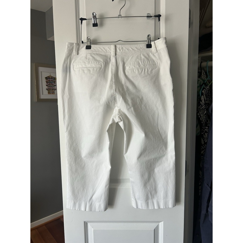 Lauren Ralph Lauren White Denim Capri Cropped Pants Jeans Size 14 - Picture 2 of 5